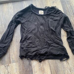 Chaser brand distressed black sweatshirt EUC #2